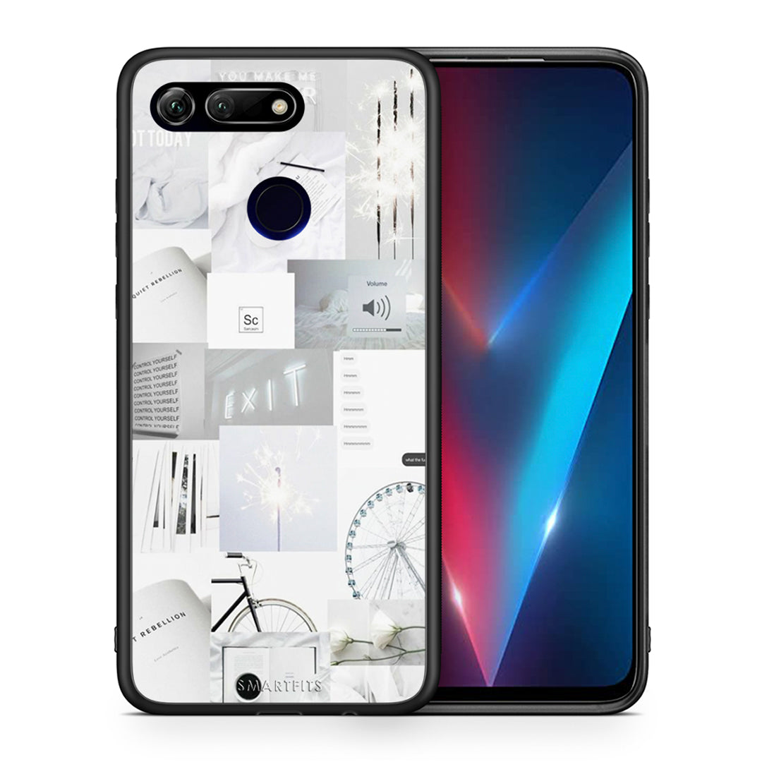 Θήκη Αγίου Βαλεντίνου Honor View 20 Collage Make Me Wonder από τη Smartfits με σχέδιο στο πίσω μέρος και μαύρο περίβλημα | Honor View 20 Collage Make Me Wonder case with colorful back and black bezels