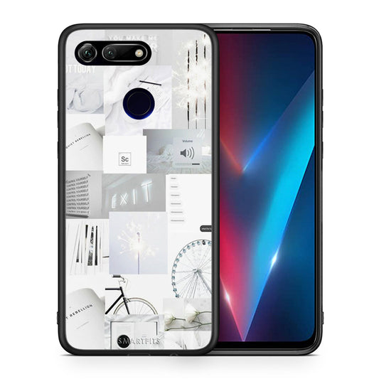 Θήκη Αγίου Βαλεντίνου Honor View 20 Collage Make Me Wonder από τη Smartfits με σχέδιο στο πίσω μέρος και μαύρο περίβλημα | Honor View 20 Collage Make Me Wonder case with colorful back and black bezels
