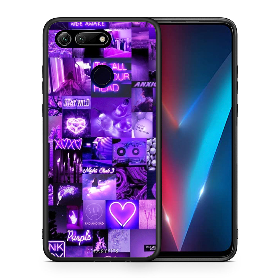 Θήκη Αγίου Βαλεντίνου Honor View 20 Collage Stay Wild από τη Smartfits με σχέδιο στο πίσω μέρος και μαύρο περίβλημα | Honor View 20 Collage Stay Wild case with colorful back and black bezels