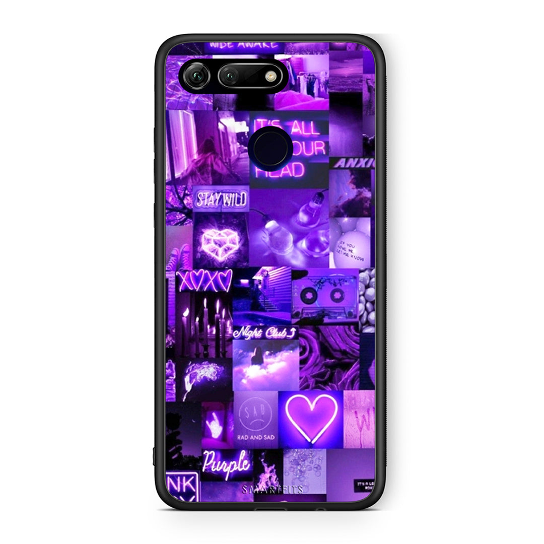 Honor View 20 Collage Stay Wild Θήκη Αγίου Βαλεντίνου από τη Smartfits με σχέδιο στο πίσω μέρος και μαύρο περίβλημα | Smartphone case with colorful back and black bezels by Smartfits