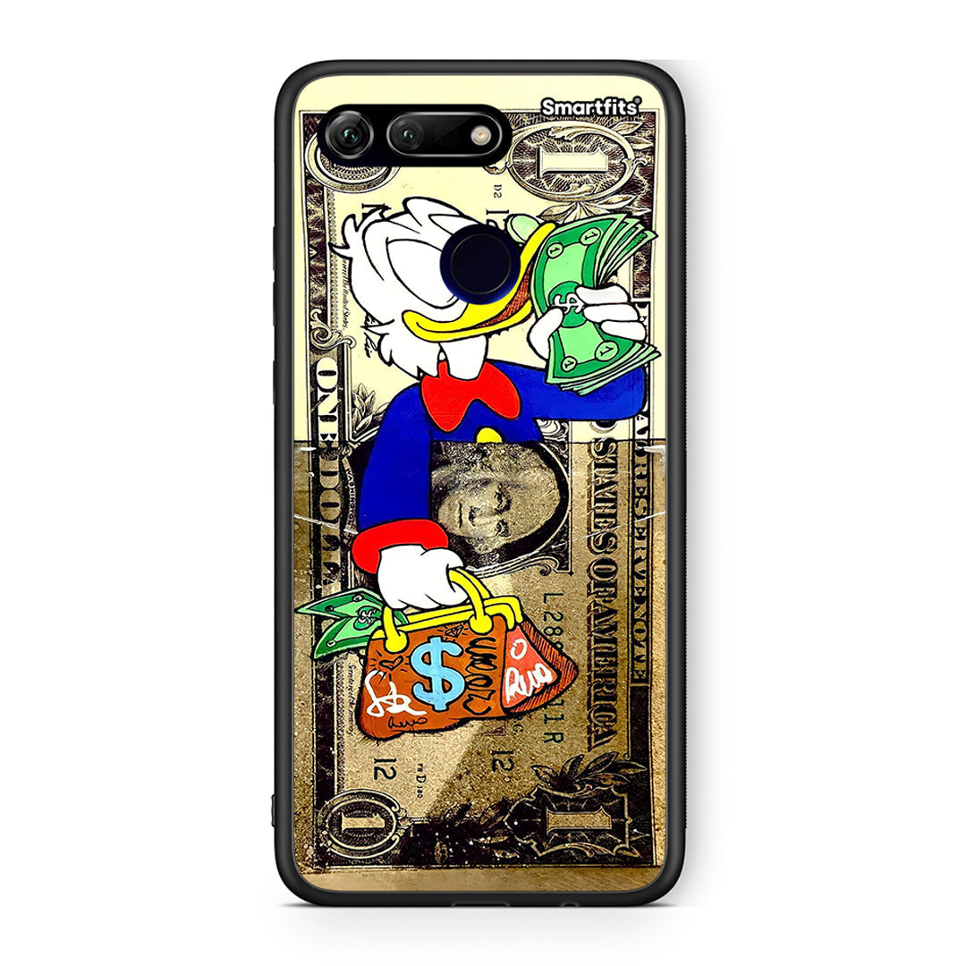 Honor View 20 Duck Money Θήκη από τη Smartfits με σχέδιο στο πίσω μέρος και μαύρο περίβλημα | Smartphone case with colorful back and black bezels by Smartfits