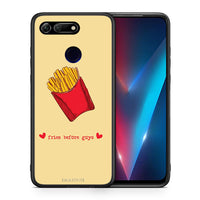 Thumbnail for Θήκη Αγίου Βαλεντίνου Honor View 20 Fries Before Guys από τη Smartfits με σχέδιο στο πίσω μέρος και μαύρο περίβλημα | Honor View 20 Fries Before Guys case with colorful back and black bezels