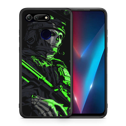 Θήκη Αγίου Βαλεντίνου Honor View 20 Green Soldier από τη Smartfits με σχέδιο στο πίσω μέρος και μαύρο περίβλημα | Honor View 20 Green Soldier case with colorful back and black bezels