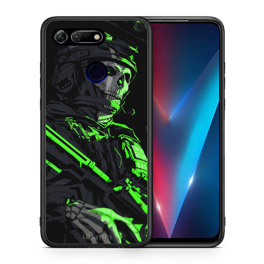 Θήκη Αγίου Βαλεντίνου Honor View 20 Green Soldier από τη Smartfits με σχέδιο στο πίσω μέρος και μαύρο περίβλημα | Honor View 20 Green Soldier case with colorful back and black bezels
