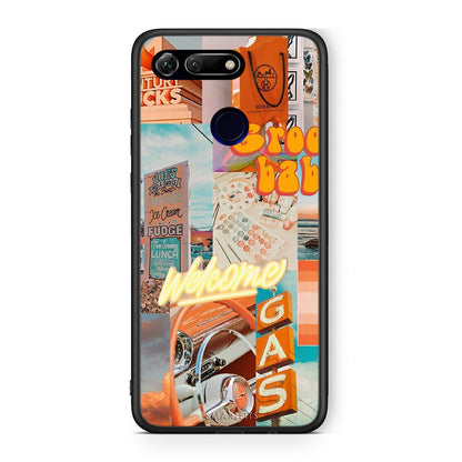 Honor View 20 Groovy Babe Θήκη Αγίου Βαλεντίνου από τη Smartfits με σχέδιο στο πίσω μέρος και μαύρο περίβλημα | Smartphone case with colorful back and black bezels by Smartfits