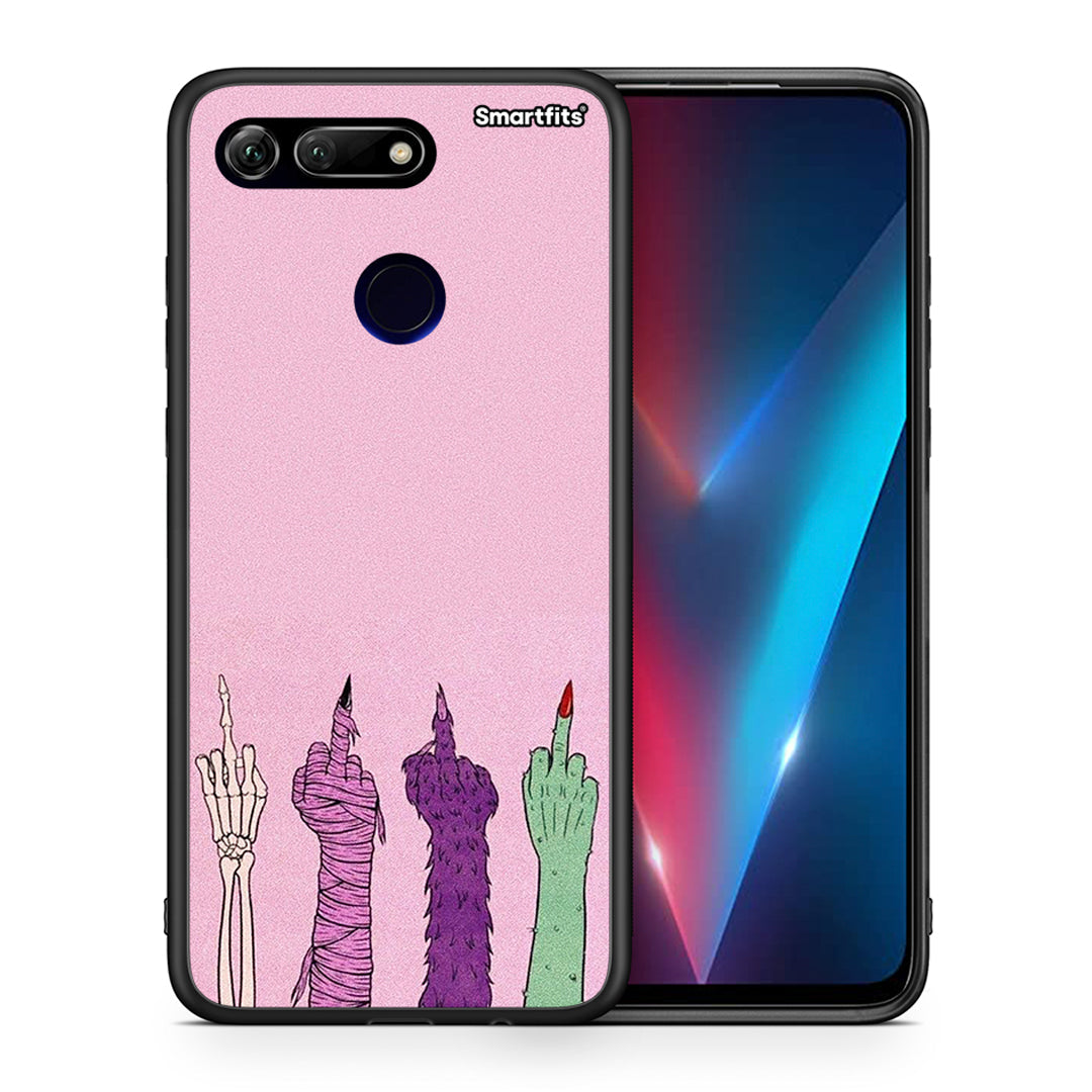 Θήκη Honor View 20 Halloween Be A Lady από τη Smartfits με σχέδιο στο πίσω μέρος και μαύρο περίβλημα | Honor View 20 Halloween Be A Lady case with colorful back and black bezels