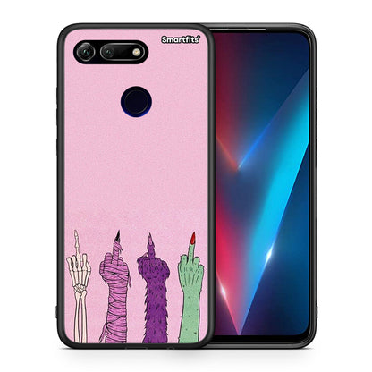 Θήκη Honor View 20 Halloween Be A Lady από τη Smartfits με σχέδιο στο πίσω μέρος και μαύρο περίβλημα | Honor View 20 Halloween Be A Lady case with colorful back and black bezels