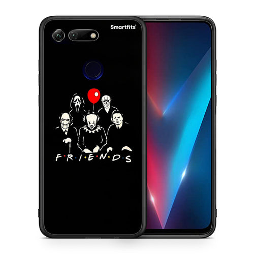 Θήκη Honor View 20 Halloween Friends από τη Smartfits με σχέδιο στο πίσω μέρος και μαύρο περίβλημα | Honor View 20 Halloween Friends case with colorful back and black bezels