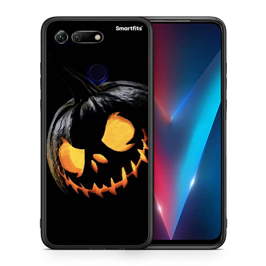 Θήκη Honor View 20 Halloween Scary Pumpkin από τη Smartfits με σχέδιο στο πίσω μέρος και μαύρο περίβλημα | Honor View 20 Halloween Scary Pumpkin case with colorful back and black bezels