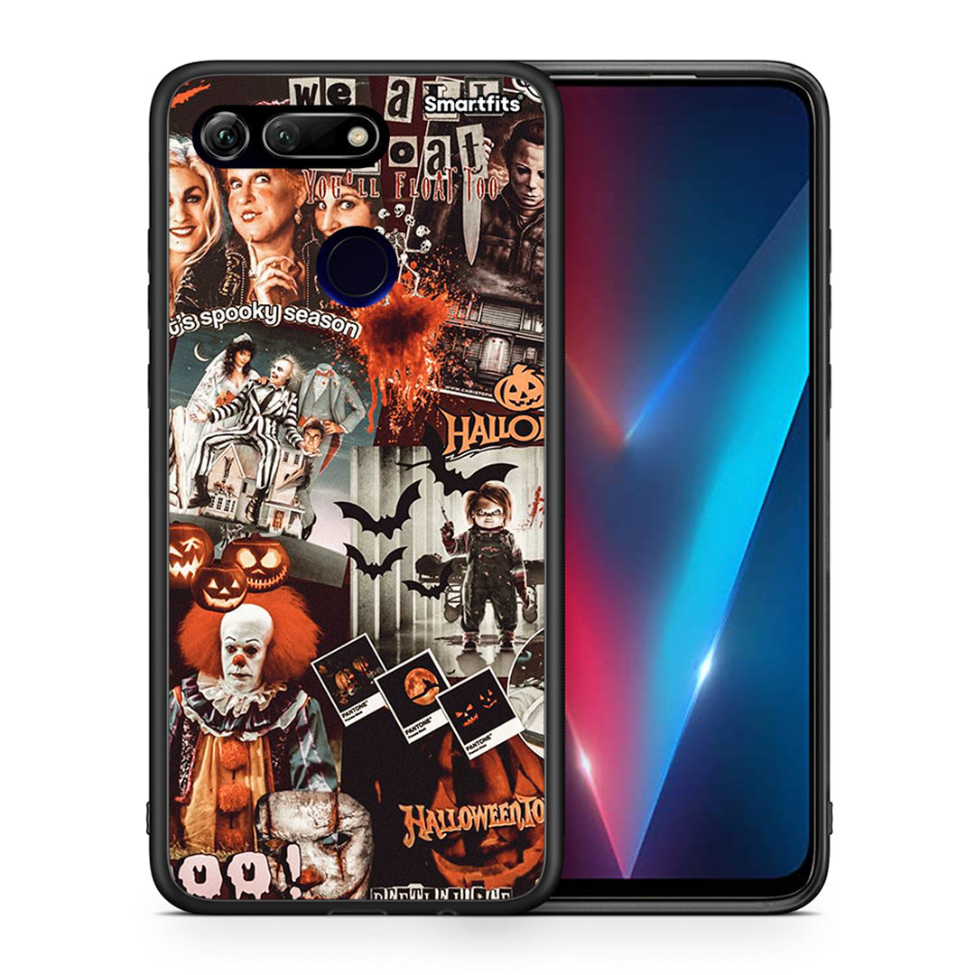 Θήκη Honor View 20 Halloween Spooky Season από τη Smartfits με σχέδιο στο πίσω μέρος και μαύρο περίβλημα | Honor View 20 Halloween Spooky Season case with colorful back and black bezels