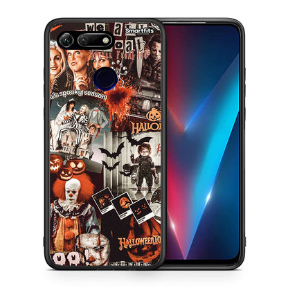 Θήκη Honor View 20 Halloween Spooky Season από τη Smartfits με σχέδιο στο πίσω μέρος και μαύρο περίβλημα | Honor View 20 Halloween Spooky Season case with colorful back and black bezels