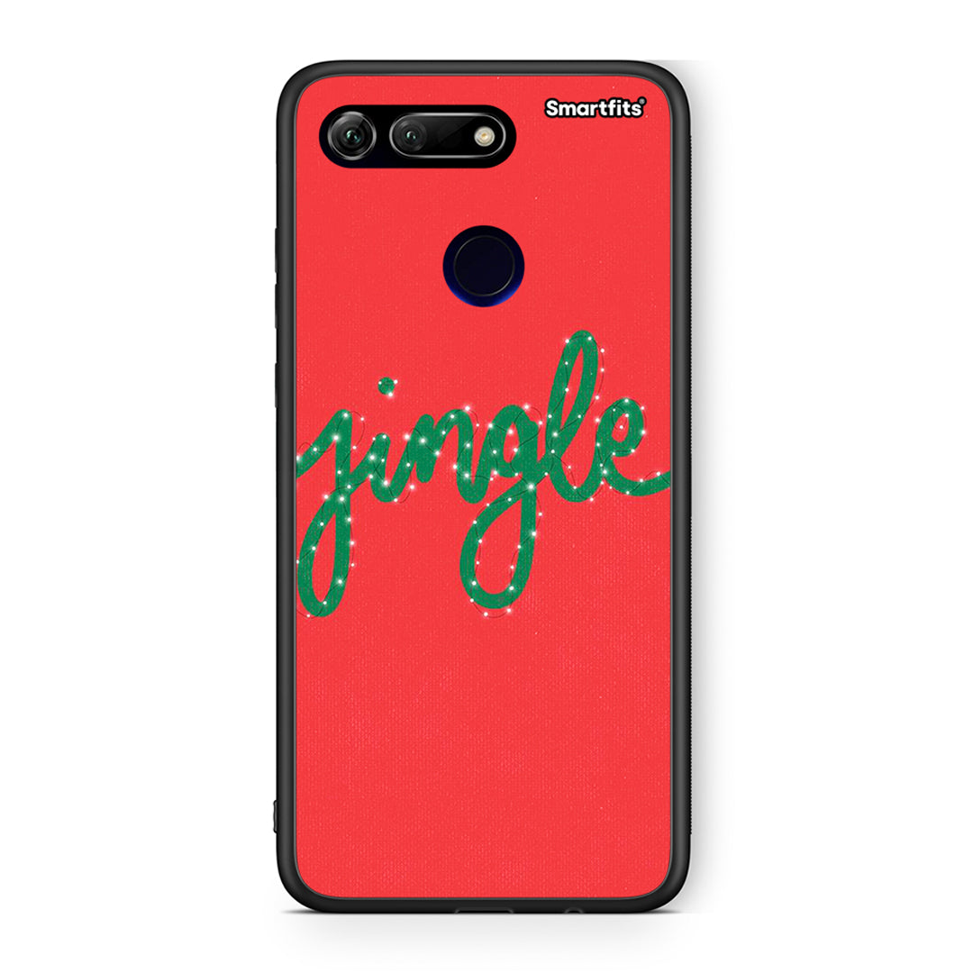 Huawei Honor View 20 Jingle Xmas θήκη από τη Smartfits με σχέδιο στο πίσω μέρος και μαύρο περίβλημα | Smartphone case with colorful back and black bezels by Smartfits
