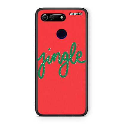 Huawei Honor View 20 Jingle Xmas θήκη από τη Smartfits με σχέδιο στο πίσω μέρος και μαύρο περίβλημα | Smartphone case with colorful back and black bezels by Smartfits