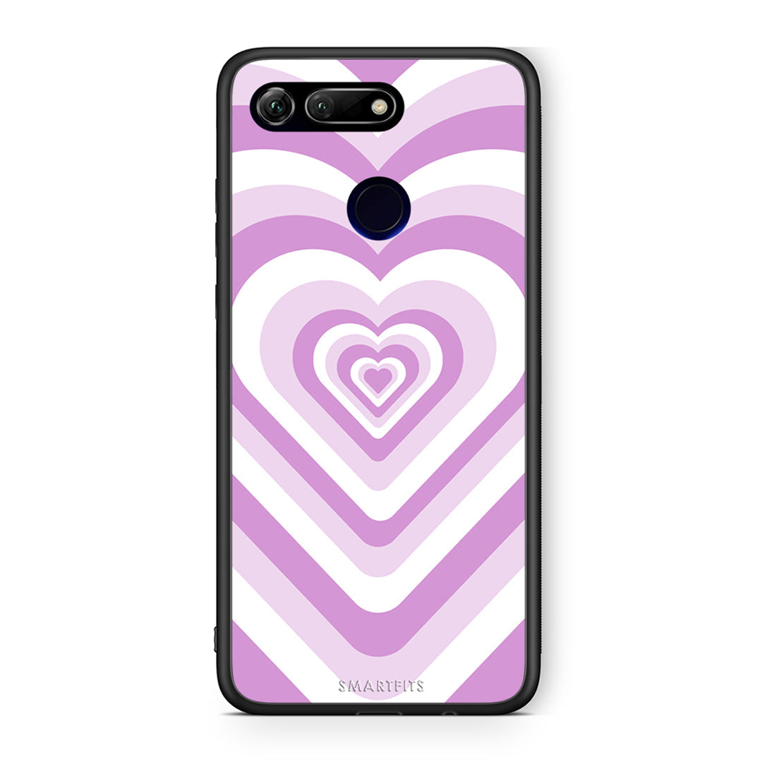Honor View 20 Lilac Hearts θήκη από τη Smartfits με σχέδιο στο πίσω μέρος και μαύρο περίβλημα | Smartphone case with colorful back and black bezels by Smartfits