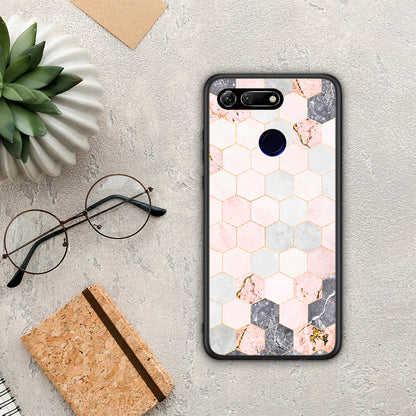 Marble Hexagon Pink - Honor View 20 θήκη