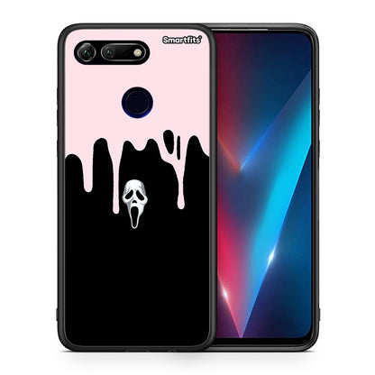 Θήκη Honor View 20 Melting Halloween Mask από τη Smartfits με σχέδιο στο πίσω μέρος και μαύρο περίβλημα | Honor View 20 Melting Halloween Mask case with colorful back and black bezels