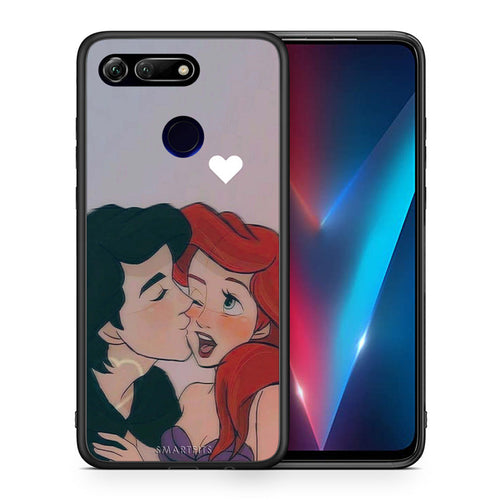 Θήκη Αγίου Βαλεντίνου Honor View 20 Mermaid Love από τη Smartfits με σχέδιο στο πίσω μέρος και μαύρο περίβλημα | Honor View 20 Mermaid Love case with colorful back and black bezels