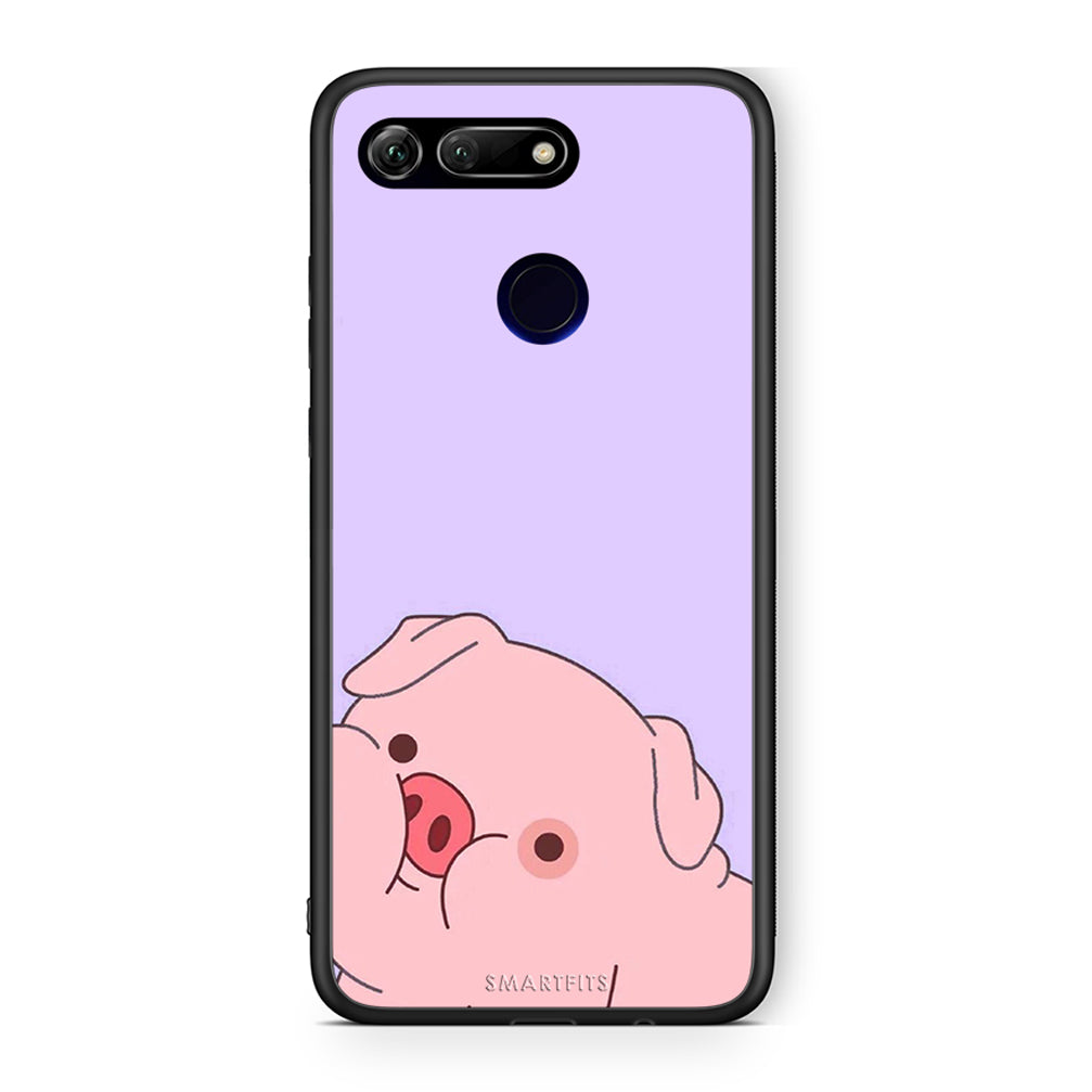 Honor View 20 Pig Love 2 Θήκη Αγίου Βαλεντίνου από τη Smartfits με σχέδιο στο πίσω μέρος και μαύρο περίβλημα | Smartphone case with colorful back and black bezels by Smartfits