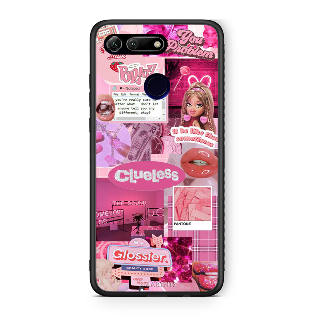 Honor View 20 Pink Love Θήκη Αγίου Βαλεντίνου από τη Smartfits με σχέδιο στο πίσω μέρος και μαύρο περίβλημα | Smartphone case with colorful back and black bezels by Smartfits