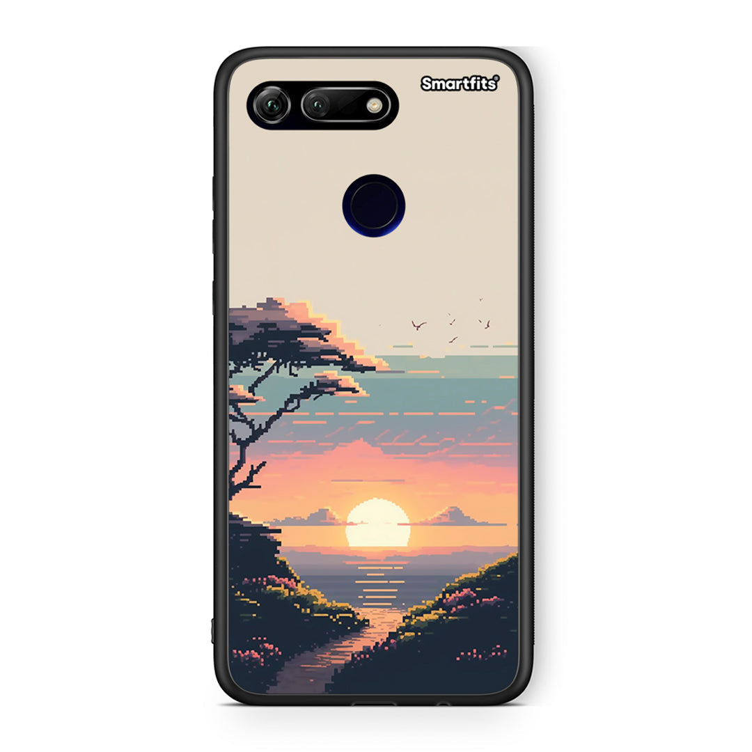 Honor View 20 Pixel Sunset Θήκη από τη Smartfits με σχέδιο στο πίσω μέρος και μαύρο περίβλημα | Smartphone case with colorful back and black bezels by Smartfits
