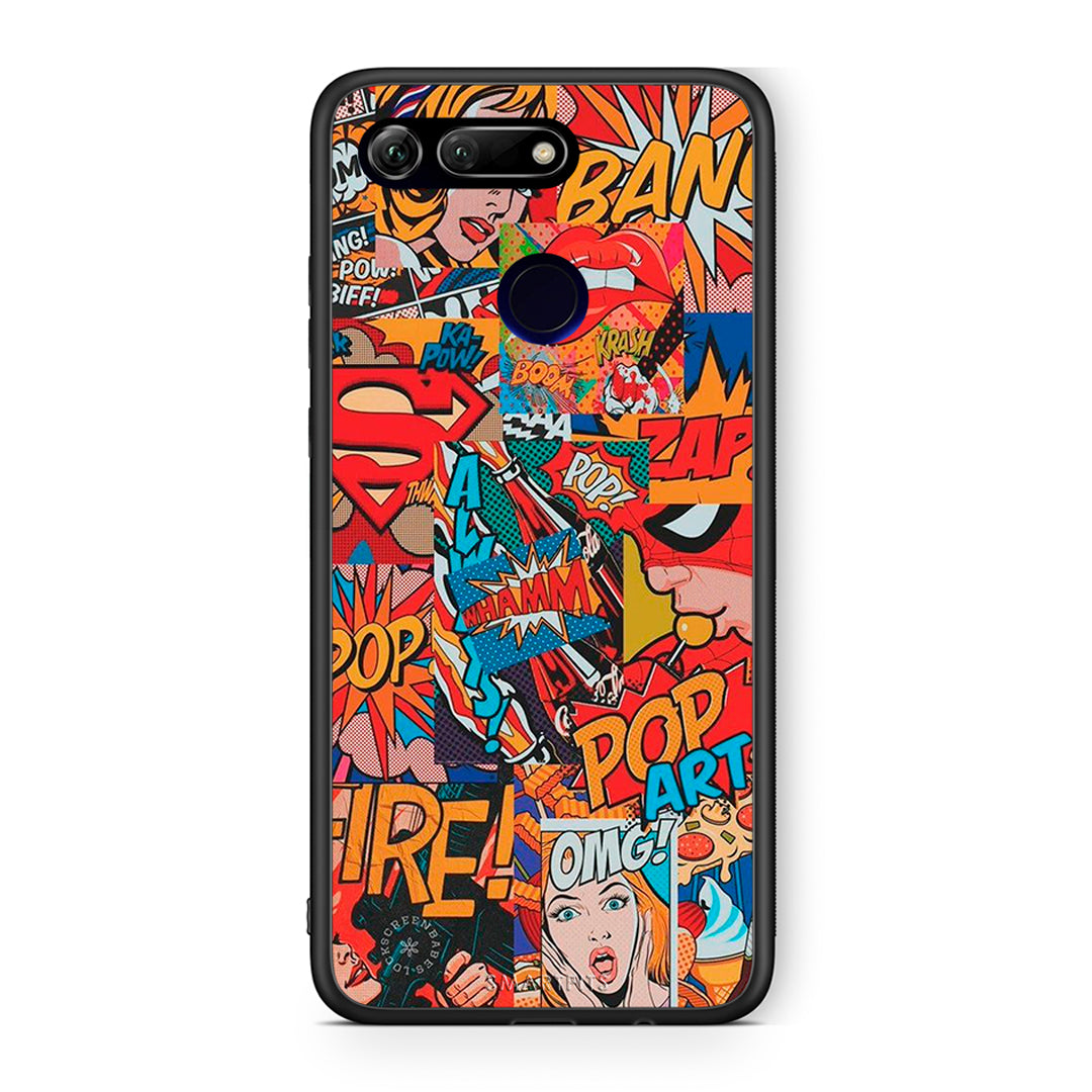 Honor View 20 PopArt OMG θήκη από τη Smartfits με σχέδιο στο πίσω μέρος και μαύρο περίβλημα | Smartphone case with colorful back and black bezels by Smartfits