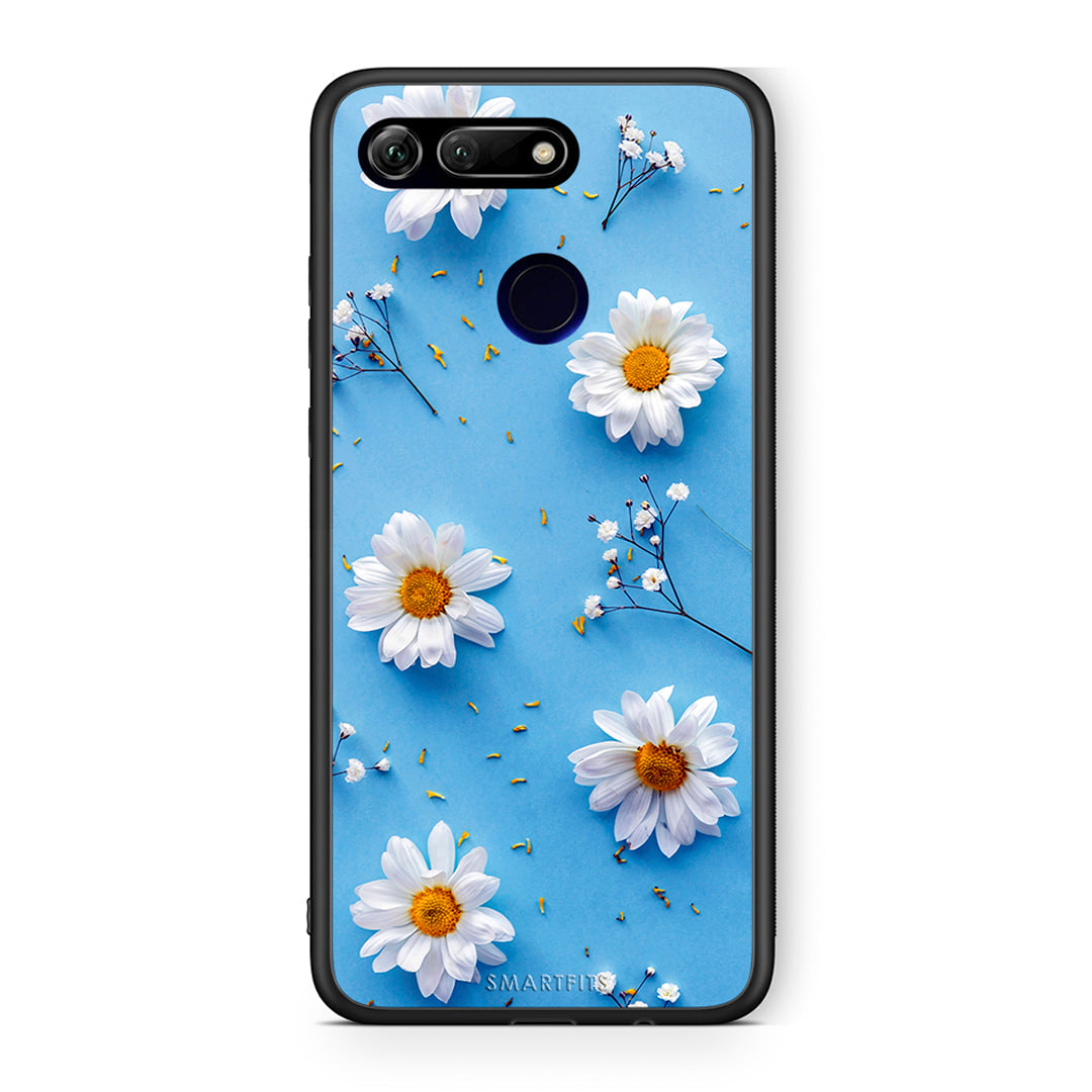 Honor View 20 Real Daisies θήκη από τη Smartfits με σχέδιο στο πίσω μέρος και μαύρο περίβλημα | Smartphone case with colorful back and black bezels by Smartfits