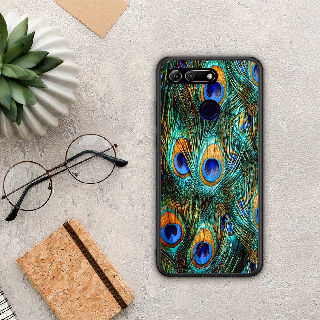 Real Peacock Feathers - Honor View 20 θήκη
