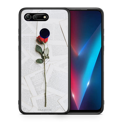 Θήκη Honor View 20 Red Rose από τη Smartfits με σχέδιο στο πίσω μέρος και μαύρο περίβλημα | Honor View 20 Red Rose case with colorful back and black bezels