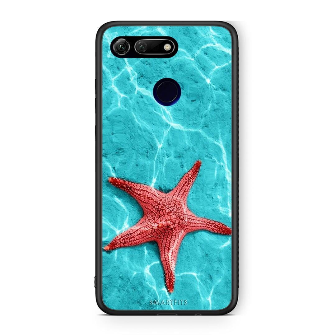 Honor View 20 Red Starfish Θήκη από τη Smartfits με σχέδιο στο πίσω μέρος και μαύρο περίβλημα | Smartphone case with colorful back and black bezels by Smartfits