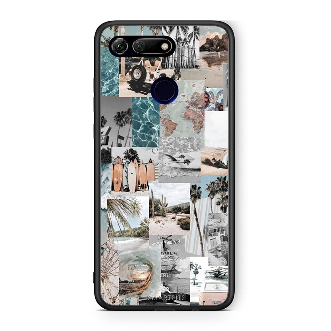 Honor View 20 Retro Beach Life Θήκη από τη Smartfits με σχέδιο στο πίσω μέρος και μαύρο περίβλημα | Smartphone case with colorful back and black bezels by Smartfits