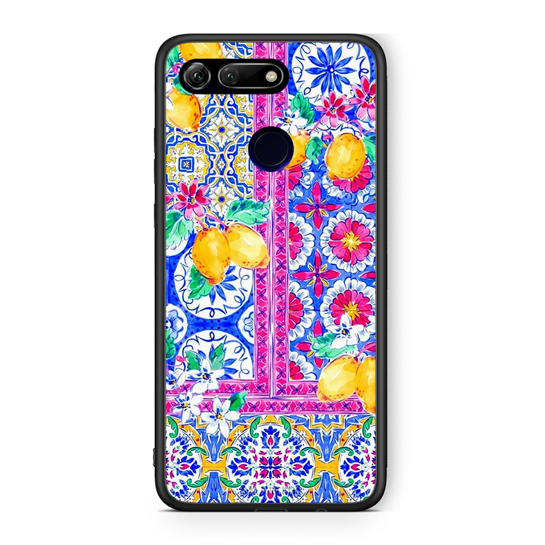 Honor View 20 Retro Spring θήκη από τη Smartfits με σχέδιο στο πίσω μέρος και μαύρο περίβλημα | Smartphone case with colorful back and black bezels by Smartfits