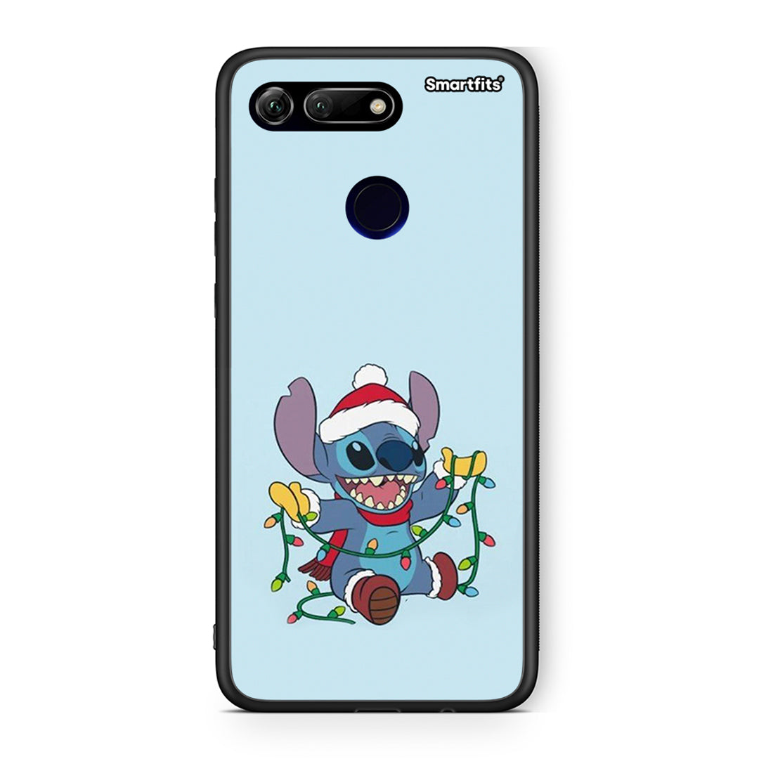 Huawei Honor View 20 Santa Stich θήκη από τη Smartfits με σχέδιο στο πίσω μέρος και μαύρο περίβλημα | Smartphone case with colorful back and black bezels by Smartfits