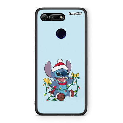 Huawei Honor View 20 Santa Stich θήκη από τη Smartfits με σχέδιο στο πίσω μέρος και μαύρο περίβλημα | Smartphone case with colorful back and black bezels by Smartfits