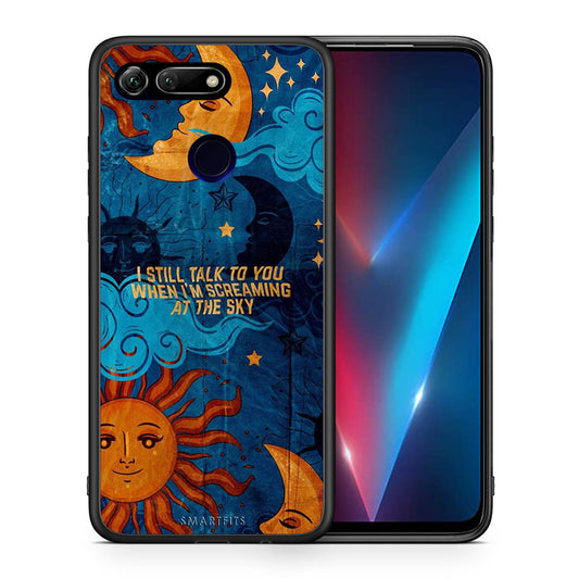 Θήκη Honor View 20 Screaming Sky από τη Smartfits με σχέδιο στο πίσω μέρος και μαύρο περίβλημα | Honor View 20 Screaming Sky case with colorful back and black bezels