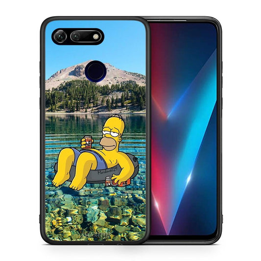 Θήκη Honor View 20 Summer Happiness από τη Smartfits με σχέδιο στο πίσω μέρος και μαύρο περίβλημα | Honor View 20 Summer Happiness case with colorful back and black bezels