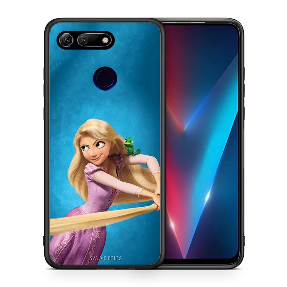 Θήκη Αγίου Βαλεντίνου Honor View 20 Tangled 2 από τη Smartfits με σχέδιο στο πίσω μέρος και μαύρο περίβλημα | Honor View 20 Tangled 2 case with colorful back and black bezels