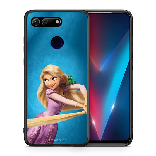 Θήκη Αγίου Βαλεντίνου Honor View 20 Tangled 2 από τη Smartfits με σχέδιο στο πίσω μέρος και μαύρο περίβλημα | Honor View 20 Tangled 2 case with colorful back and black bezels
