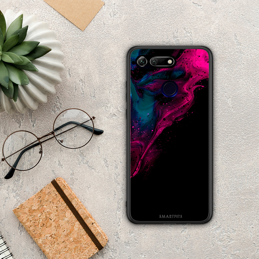 Watercolor Pink Black - Honor View 20 θήκη