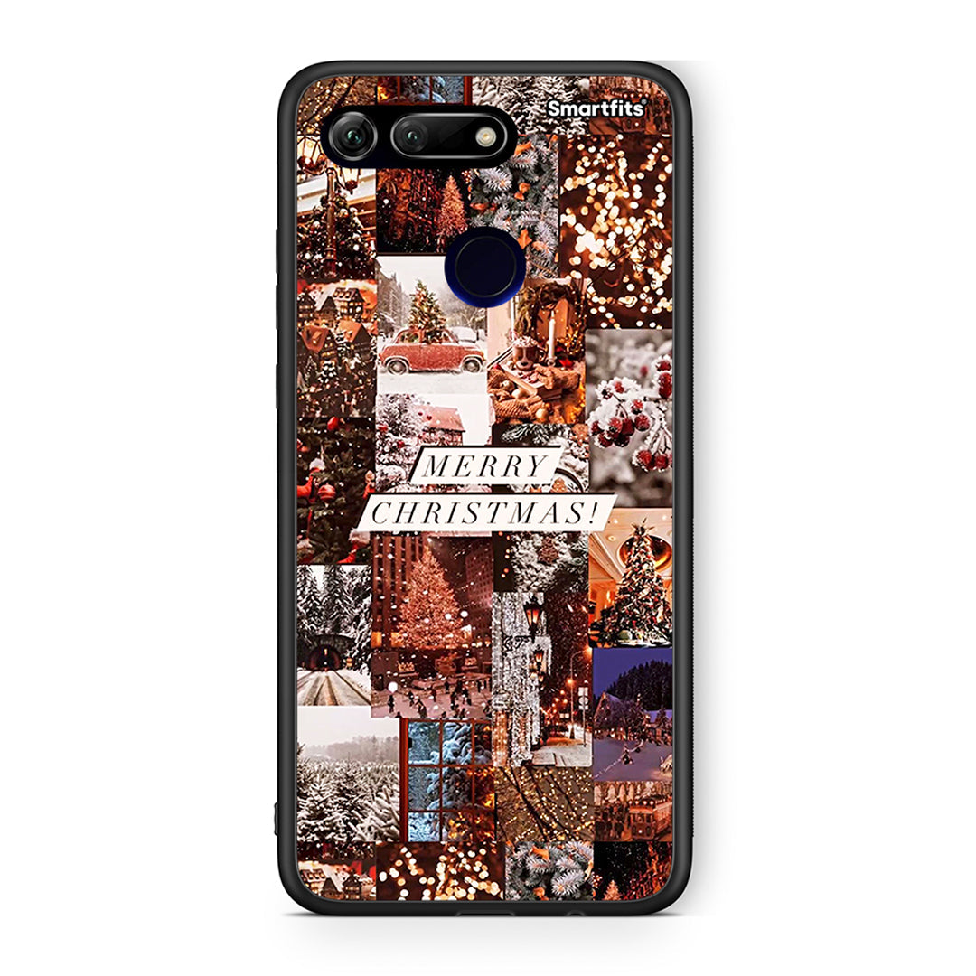 Huawei Honor View 20 Xmas Collage θήκη από τη Smartfits με σχέδιο στο πίσω μέρος και μαύρο περίβλημα | Smartphone case with colorful back and black bezels by Smartfits