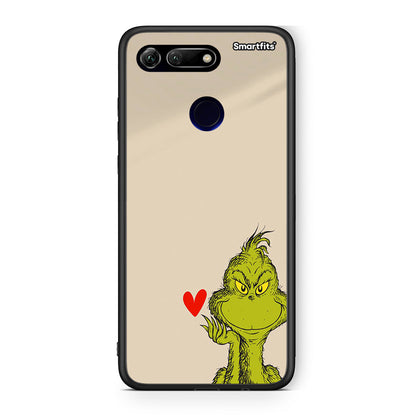 Huawei Honor View 20 Xmas Grinch θήκη από τη Smartfits με σχέδιο στο πίσω μέρος και μαύρο περίβλημα | Smartphone case with colorful back and black bezels by Smartfits