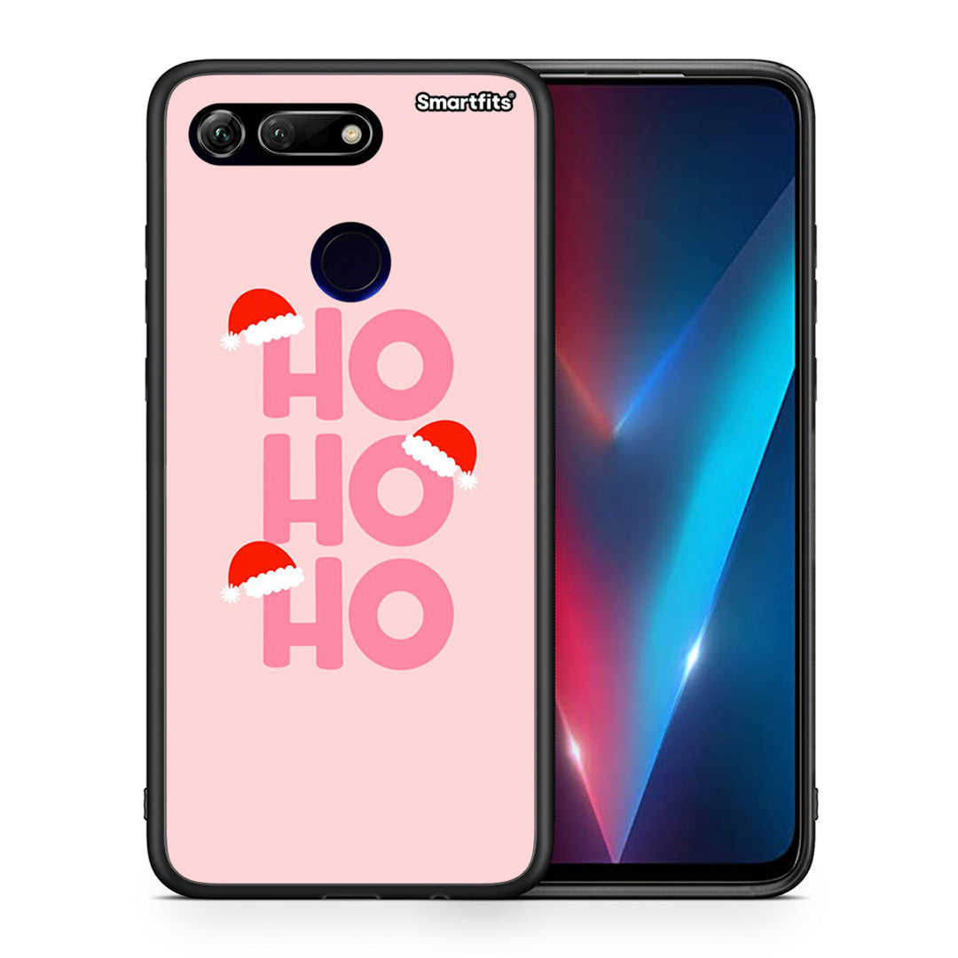 Θήκη Honor View 20 Xmas Ho Ho Ho από τη Smartfits με σχέδιο στο πίσω μέρος και μαύρο περίβλημα | Honor View 20 Xmas Ho Ho Ho case with colorful back and black bezels