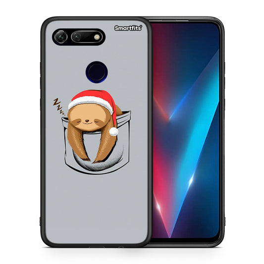 Θήκη Honor View 20 Xmas Zzzz από τη Smartfits με σχέδιο στο πίσω μέρος και μαύρο περίβλημα | Honor View 20 Xmas Zzzz case with colorful back and black bezels