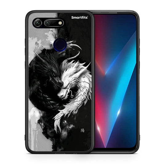 Θήκη Honor View 20 Yin Yang από τη Smartfits με σχέδιο στο πίσω μέρος και μαύρο περίβλημα | Honor View 20 Yin Yang case with colorful back and black bezels
