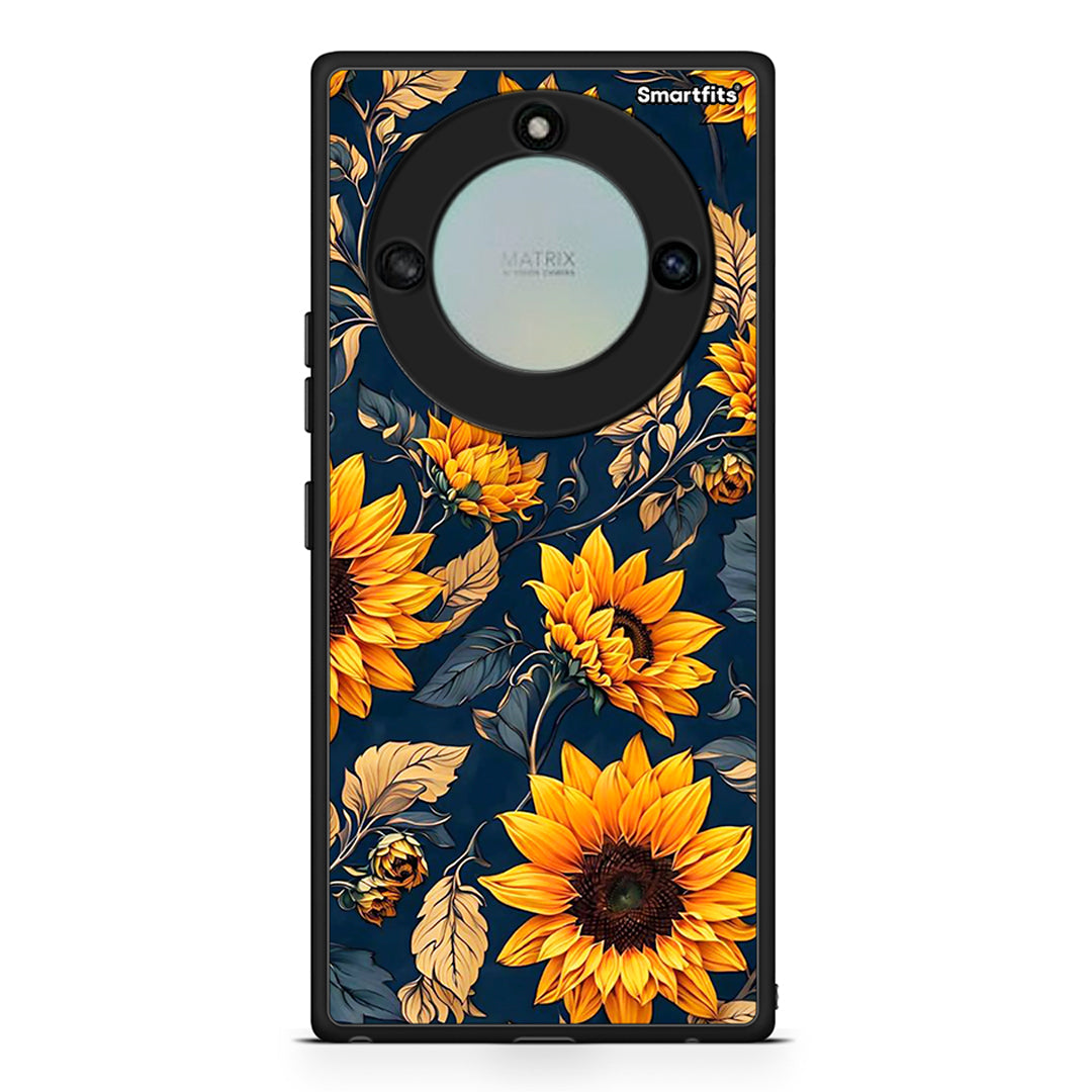 Honor X40 Autumn Sunflowers Θήκη από τη Smartfits με σχέδιο στο πίσω μέρος και μαύρο περίβλημα | Smartphone case with colorful back and black bezels by Smartfits
