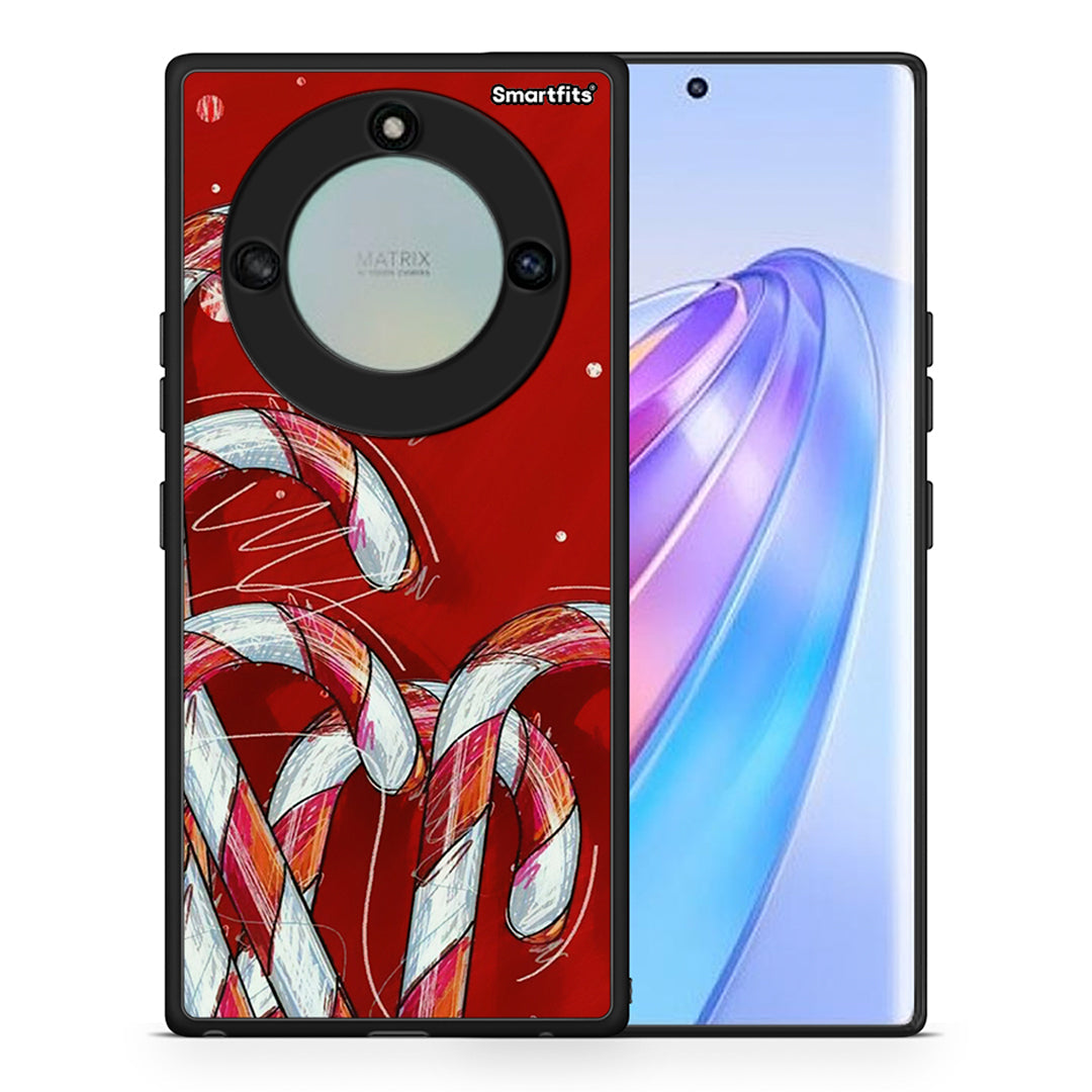 Θήκη Honor X40 Candy Cane από τη Smartfits με σχέδιο στο πίσω μέρος και μαύρο περίβλημα | Honor X40 Candy Cane case with colorful back and black bezels