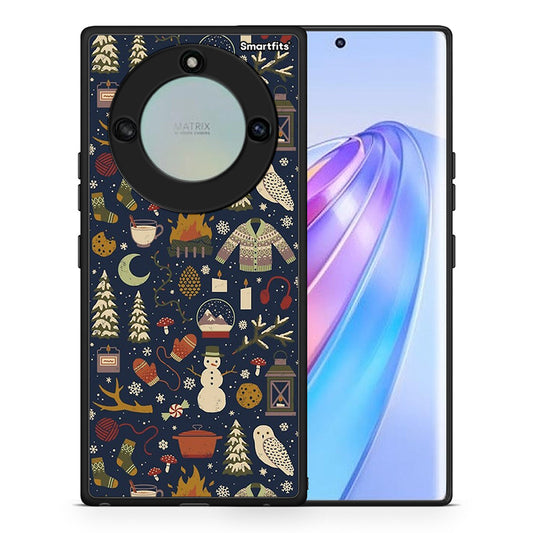 Θήκη Honor X40 Christmas Elements από τη Smartfits με σχέδιο στο πίσω μέρος και μαύρο περίβλημα | Honor X40 Christmas Elements case with colorful back and black bezels