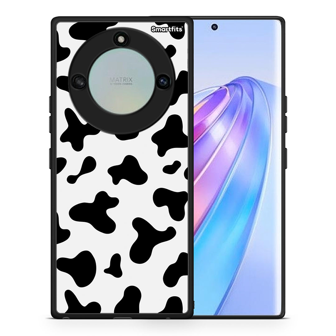 Θήκη Honor X40 Cow Print από τη Smartfits με σχέδιο στο πίσω μέρος και μαύρο περίβλημα | Honor X40 Cow Print case with colorful back and black bezels