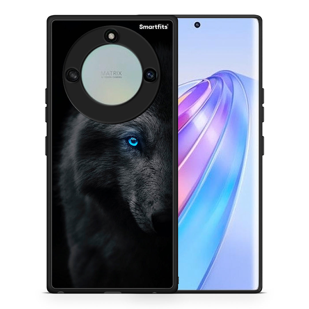 Θήκη Honor X40 Dark Wolf από τη Smartfits με σχέδιο στο πίσω μέρος και μαύρο περίβλημα | Honor X40 Dark Wolf case with colorful back and black bezels