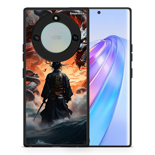 Θήκη Honor X40 Dragons Fight από τη Smartfits με σχέδιο στο πίσω μέρος και μαύρο περίβλημα | Honor X40 Dragons Fight case with colorful back and black bezels