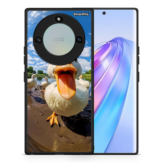 Θήκη Honor X40 Duck Face από τη Smartfits με σχέδιο στο πίσω μέρος και μαύρο περίβλημα | Honor X40 Duck Face case with colorful back and black bezels